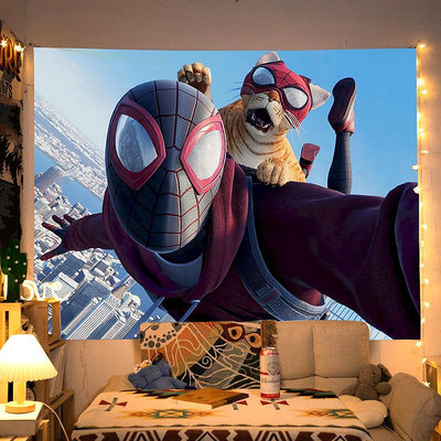 蜘蛛俠背景布ins掛布床頭房間宿舍生日墻布漫威復仇者聯盟掛毯