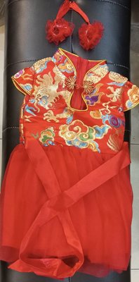 出租 抓周 週歲 抓週 表演 中國風 民族風 兒童 旗袍 唐裝  禮服 女童 嬰兒 寶寶 一歲 紅色 可面交