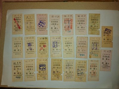 80年代台灣經濟最好年代，早期台鐵火車票23張一組，稀缺貨ㄧ份旅客的回憶與想念，如照片所示