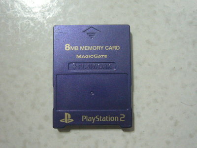 【~嘟嘟電玩屋~】PS2　原廠 8M 記憶卡 - 紫色，FUJIWORK 字樣（附 收納盒）