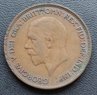 英國   1936年  喬治5世   1便士   銅幣   1093
