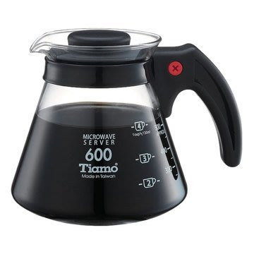 Tiamo Tiamo 耐熱玻璃咖啡壺600cc *HG2295BK