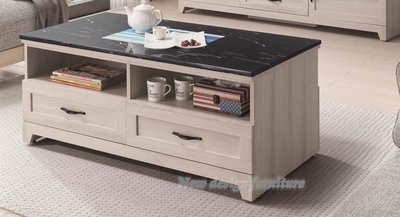 【N D Furniture】台南在地家具-英式防蛀木心板人造黑石面雙抽4尺大茶几/石面茶几YH