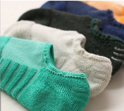 TwinS【銷韓原單】男士毛巾布船襪隱形襪 反毛圈運動機能襪FREE SIZE(25-27cm)