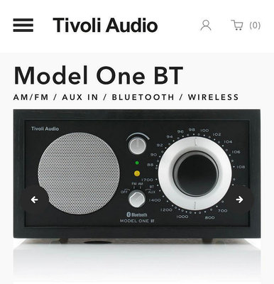 [ 沐耳 ] Tivoli Audio 經典收音機 Model One BT 藍牙無線傳輸/外部輸入/喇叭（黑色版本）