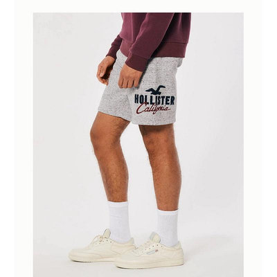 全新正品 Hollister 經典Logo灰色棉褲 運動休閒短褲 男是運動褲