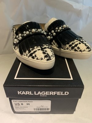 Karl Lagerfeld Paris 經典織尼珍珠穆勒鞋