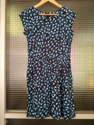 美國品牌 Gap 水藍色印花短袖洋裝