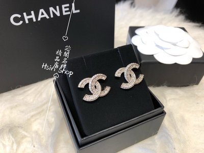 ※芯閣名牌精品店※ Chanel A86504 金色 立體 大雙C 交叉鑽 耳環 全新現貨