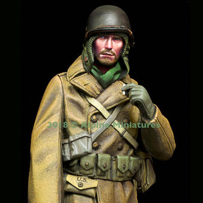 創客優品 【新品上市】116樹脂兵人模型二戰美國步兵 冬季 GK白模手辦389 MX540