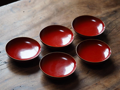 日本回流老漆器老茶託老杯托 直徑12高3釐米 明治時期 很厚