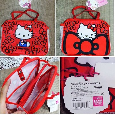 牛牛ㄉ媽~日本進口正版商品HELLO KITTY袋中袋 凱蒂貓SPA提袋 紅色雙圖款簡易補習袋公事包