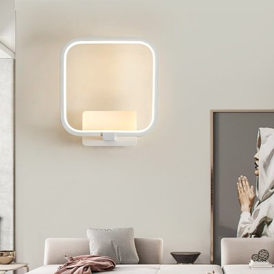 LED北歐簡約壁燈現代燈頭燈 臥室創意方形個性過道樓梯燈廠家直銷