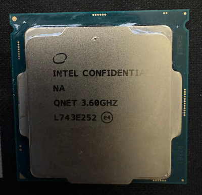 CPU intel 八代 QNET - Core i3-8100 3.6 GHz 4核 (QS版, 出貨測試版) Socket 1151
