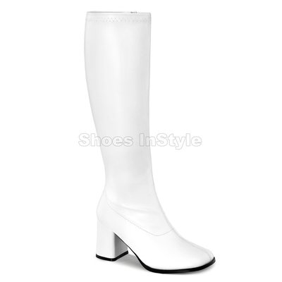 Shoes InStyle《三吋》美國品牌 FUNTASMA 原廠正品及膝中長馬靴 有大尺碼  寬版『白色』