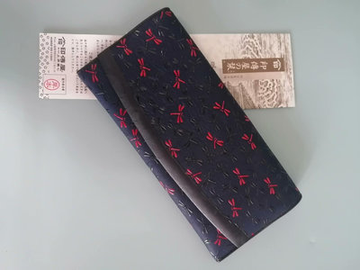 日本傳統包包甲州印傳屋伝染漆涂光滑鹿皮錢袋子錢包錢夾化妝包甲