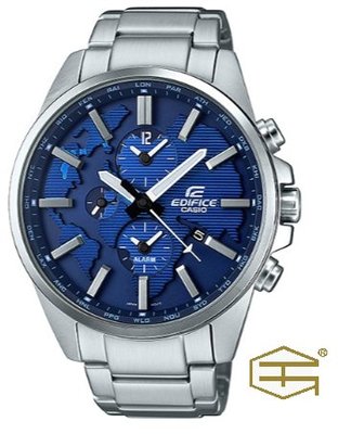 【天龜】CASIO EDIFICE 時尚經典 三針三眼雙時區地圖錶 ETD-300D-2A