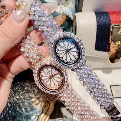 新款手錶女 百搭手錶女蒂米妮2019新品手錶女個性橢圓形時尚滿鉆女士石英錶手鏈防水女錶