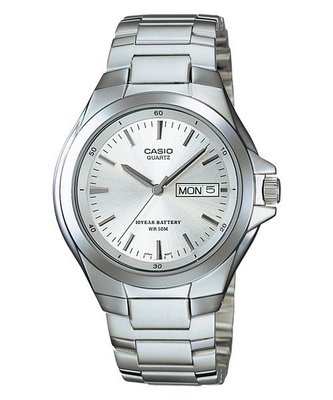 CASIO WATCH 卡西歐俐落風格時尚星期日期銀白腕錶 型號：MTP-1228D-7AVDF【神梭鐘錶】