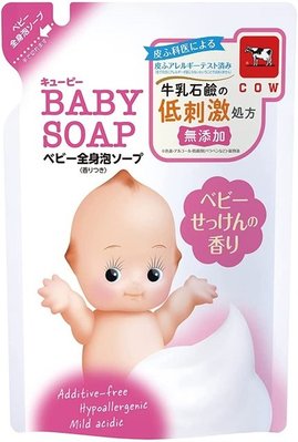 日本牛乳石鹼 Baby Soap 嬰兒全身泡沫沐浴乳補充包350mL ( 微香 )