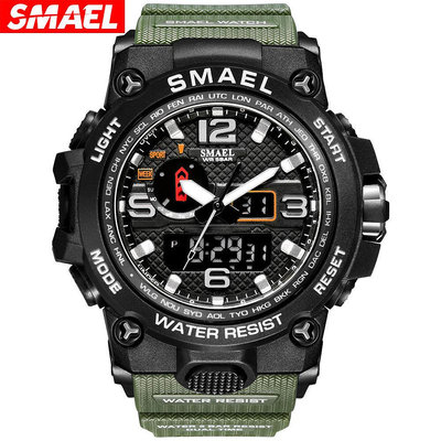 男士手錶 SMAEL斯麥爾跨境爆款男士軍錶防水電子運動手錶夜光鬧鈴腕錶批發