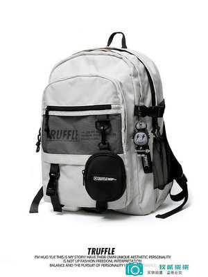 TRUFFLE日系大容量休閑雙肩包男高中初中書包大學生旅行電腦背包.