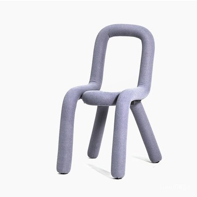 ins設計師藝術現代簡約個性餐椅創意造型網紅色彩化妝異形彎管椅餐椅椅子靠背椅 t3xT