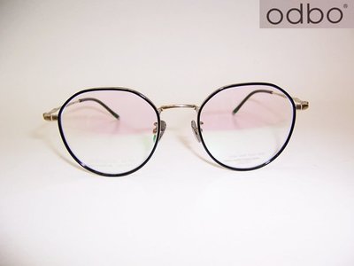 光寶眼鏡城(台南) odbo(Japan) 最新加寬復古純鈦眼鏡*日本製,1551 /C070,圓形複合款,竹節純鈦腳