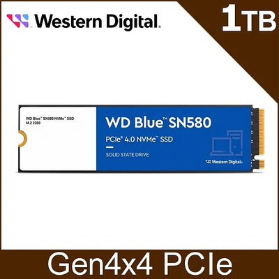 【前衛】WD 威騰 藍標 SN580 1TB NVMe M.2 PCIe SSD固態硬碟(WDS100T3B0E)