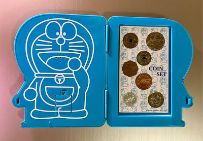 日本哆啦A夢誕生35周年紀念 平成17年 2005年硬幣6枚一套+機器貓銅章 套幣，日本造幣局