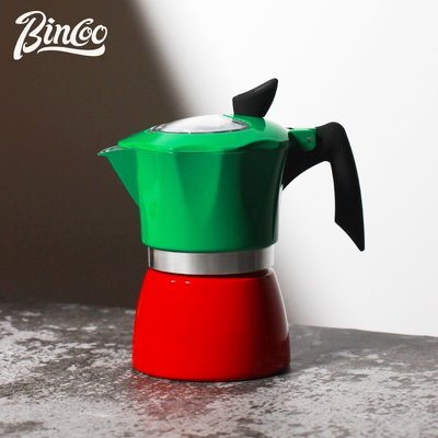 【熱賣精選】Bincoo撞色摩卡壺意式咖啡壺套裝家用戶外煮咖啡電熱爐手沖滴濾壺