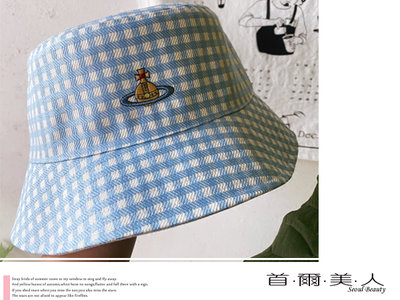 首爾美人✅日本單Vivienne Westwood土星logo格子漁夫帽遮陽帽❤