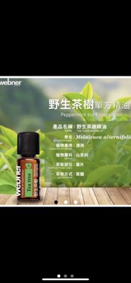 【Webner 葦柏納】野生茶樹單方精油10ml加送按摩舒壓環
