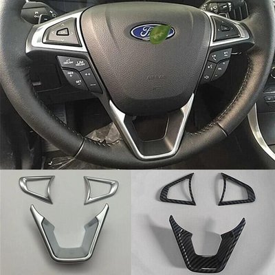 車飾汽配~福特Ford 13-20款mondeo 碳纖紋方向盤亮片改裝車內飾裝飾亮條配件貼片