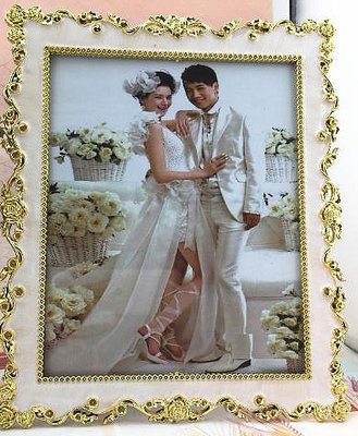 藝家歐式創意7寸結婚照相框 樹脂擺臺節日禮物 金色5*7" 13*18CM