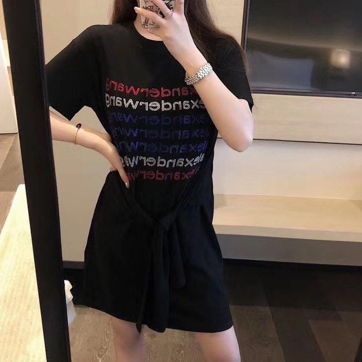 alexander wang ボディコン ニットモックネック tシャツドレス