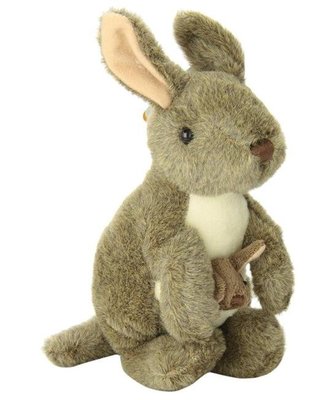 4435b 歐洲進口 限量品 好品質 澳洲袋鼠動物可愛絨毛玩偶玩具禮物仿真娃娃抱枕擺飾擺件裝飾品送禮禮品