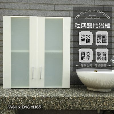 浴櫃 收納櫃 置物櫃【FS-LK008】經典霧面雙門防水塑鋼浴櫃 1入 台灣製造