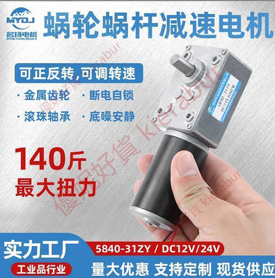 【現貨】5840-31ZY蝸輪 蝸桿 低速大扭力12v 24v直流減速電機 微小型馬達