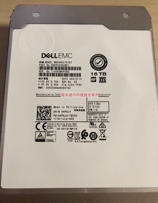 DELL EMC R730 R740 R750硬碟MG08ACA16TEY 16TB SATA 3.5寸 7.2K