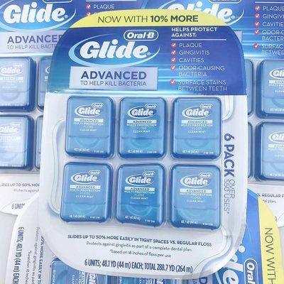 Oral-B歐樂B Glide Floss薄荷味牙線深層清潔 6小盒