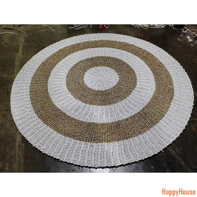 快樂屋HappyHouse地毯 SEAGRASS 圓形巨型直徑 180 厘米編織地板地毯 SEAGRASS 裝飾