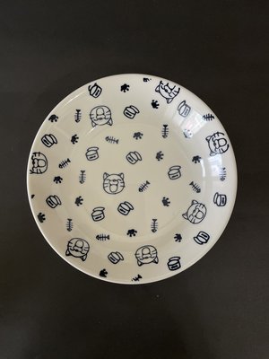 東昇瓷器餐具=大同強化瓷器新夢磁藍色貓7吋湯盤 N7772-140