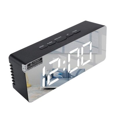 [長方形]2020多功能LED鬧鐘鐘化妝鏡時鐘電池插電兩用鏡子鬧鐘床頭鐘368元
