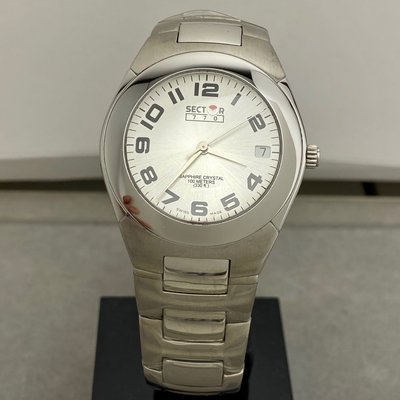 瑞士 世陀表 SECTOR 不鏽鋼 白面防水 運動錶 石英錶770