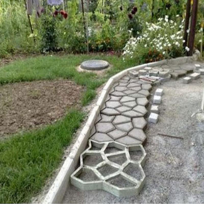 園藝用品工具強化小路造型水泥分割鵝卵石裝修拼花路面大石頭模具