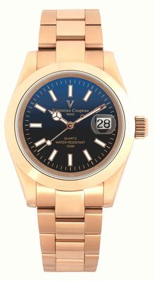 [靚錶閣]Valentino范倫鐵諾高質量全玫瑰金防水蠔式錶·實心鋼帶·藍寶石鏡片