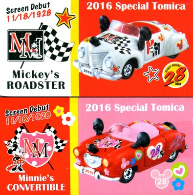 DISNEY東京迪士尼TOMICA多美車2016特別版跑車-米奇&amp;米妮