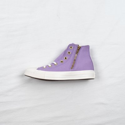 Converse All Star Heartpatch 拉鏈 白紫 高筒 休閒運動帆布鞋 男女鞋 5SC304