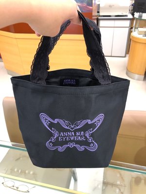 【台南中國眼鏡】ANNA SUI 安娜蘇 手提袋 購物袋 蕾絲 黑 紫